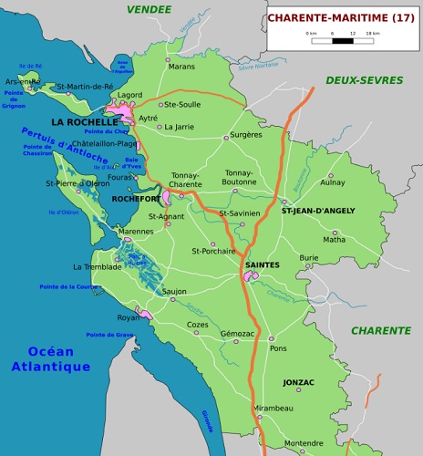 Carte de la Charente Maritime