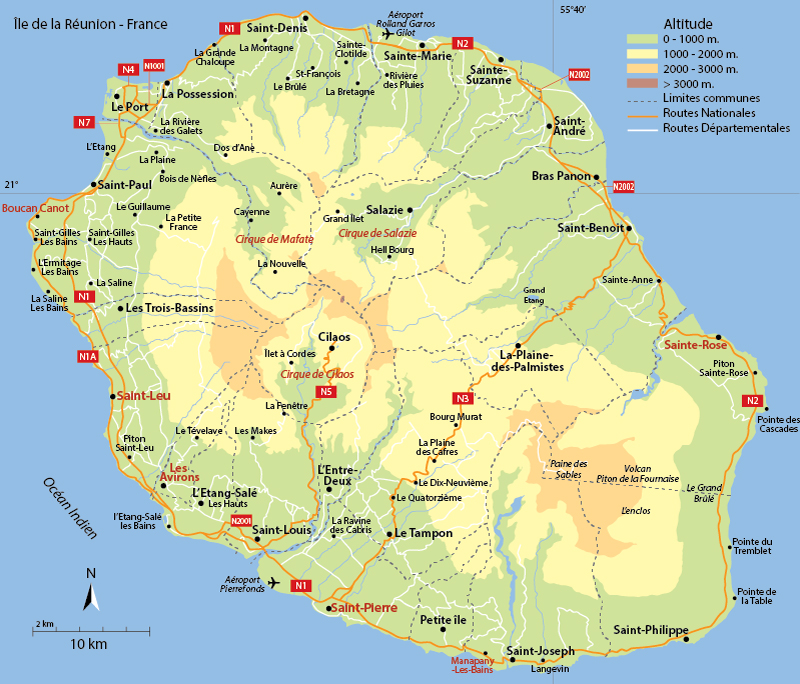 la reunion carte touristique - Image