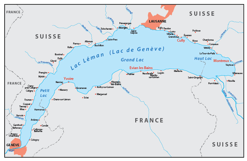 Carte du Lac Léman