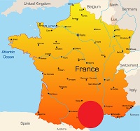 Carta di Francia e del Linguadoca Roussillon