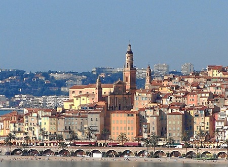 Menton Roquebrune Cap Martin in France Stroked by Mediterranean waves