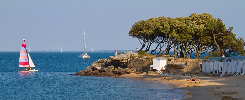 Plage de Noirmoutier avec ses cabines