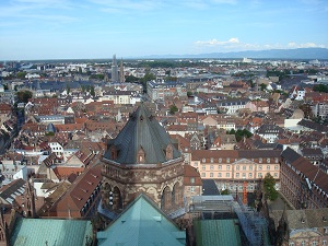 Vue aerienne Strasbourg depuis la cathedrale